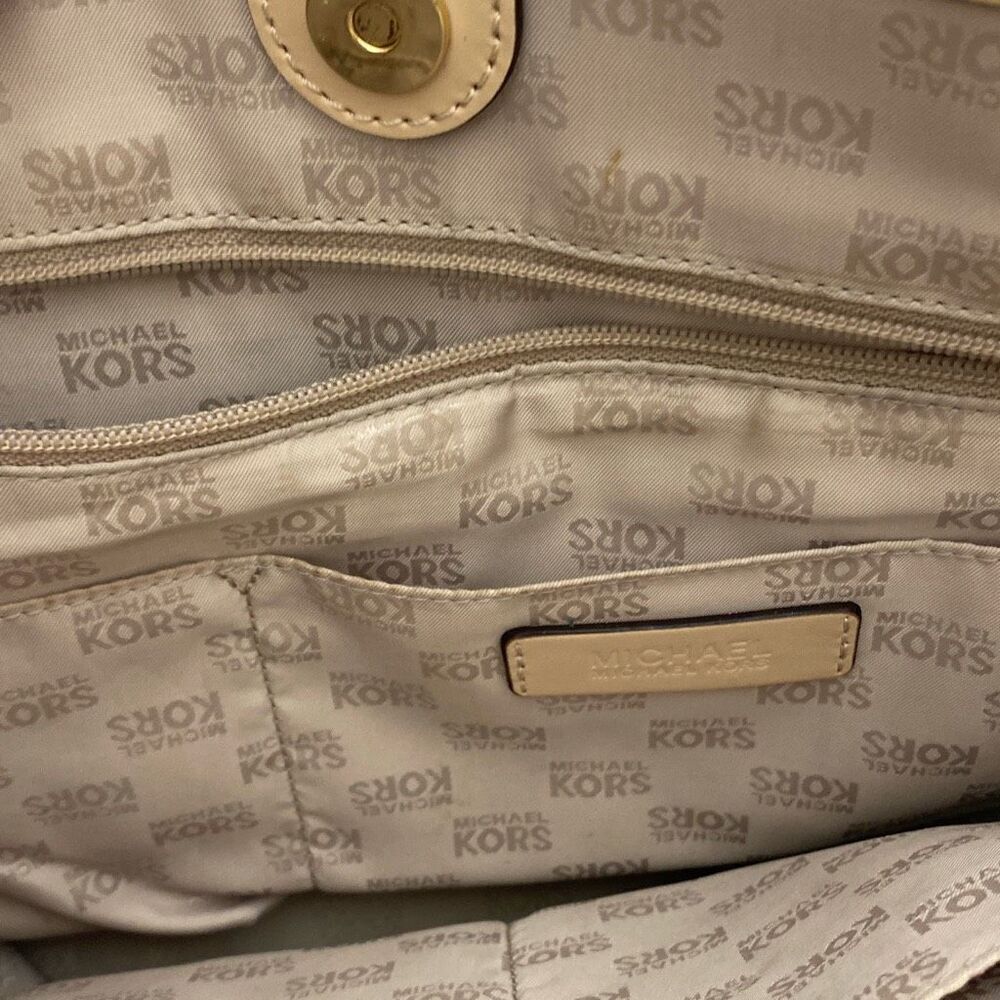 Michael Kors‎ Women's Gold Monogram Logo Metallic Mirror Jet Set Tote Bag Medium - Picture 8 of 16